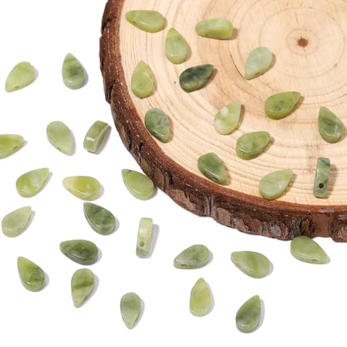 5 x 9 mm große Wassertropfen-Form, natürliche chinesische Jade-Perlen für DIY-Schmuckherstellung, Handwerk, Halsketten, Armbänder, Charm-Anhänger von KDLJFGSMF1
