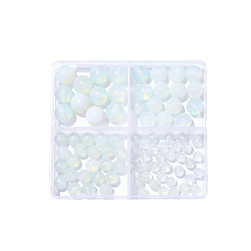 6–12 mm große natürliche Opalstein-Perlen-Set, rund, echter Stein, glatte Perlen, lose Edelsteine, DIY-Perle für Armbänder, Halsketten, Ohrringe, Schmuckherstellung von KDLJFGSMF1