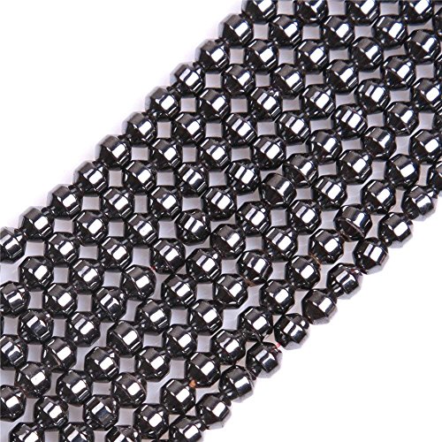60 Stück 6 mm natürliche schwarze Hämatit-Edelsteinperlen Kugelform Abstandshalter Steinperlen für Schmuckherstellung DIY Armband Halskette von KDLJFGSMF1