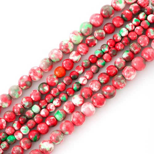 60 Stück 6 mm rote und grüne glatte Regenblumen-Perlen, Edelstein, rund, lose Perlen für Schmuckherstellung, Armband, Zubehör 60 Stück 6 mm rote und grüne glatte Regenblumen-Perlen, Edelstein, rund, lose Perlen für Schmuckherstellung, Armband, Zubehör von KDLJFGSMF1
