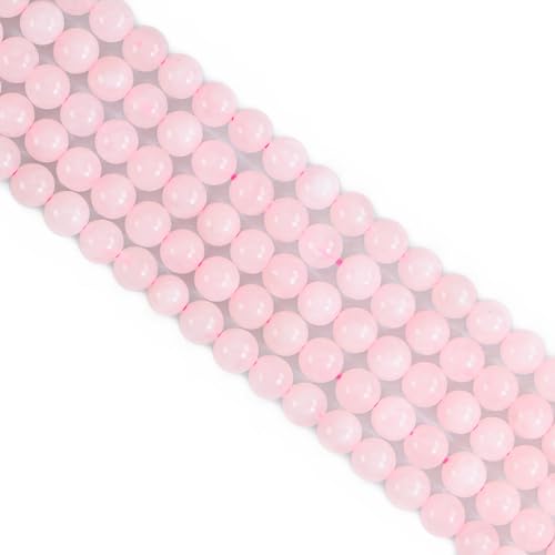 60 Stück 6 mm runde rosa Rosenquarz-Kristallperlen für Schmuckherstellung von KDLJFGSMF1