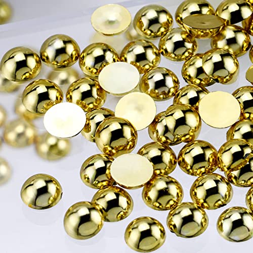 Halbperlen mit flacher Rückseite, 10 mm, für Bastelarbeiten, Schmuck, Scrapbooking, Verzierung, flache Rückseite, Edelsteine für Crocs, Schuhe, Kleidung, Tassen, lose Kunstperlen, Gold, 300 Stück Halbperlen mit flacher Rückseite, 10 mm, für Bastelarbeiten, Schmuck, Scrapbooking, Verzierung, flache Rückseite, Edelsteine für Crocs, Schuhe, Kleidung, Tassen, lose Kunstperlen, Gold, 300 Stück von KDLJFGSMF1