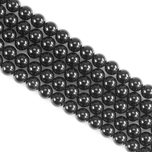 Kristallperlen für die Schmuckherstellung, schwarzer Obsidian, 8 mm, rund, Edelstein und Stein, 45 Stück von KDLJFGSMF1