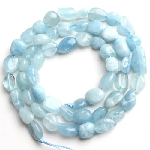 Natürliche Aquamarin-Steinperlen, unregelmäßige Freiform, lose Edelsteinperlen für Schmuckherstellung, Armbänder, Halsketten, Ohrringe, 5–8 mm, 45 Stück Natürliche Aquamarin-Steinperlen, unregelmäßige Freiform, lose Edelsteinperlen für Schmuckherstellung, Armbänder, Halsketten, Ohrringe, 5–8 mm, 45 Stück von KDLJFGSMF1