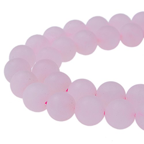 Natürliche Edelsteine, lose Perlen, matt, ca. 39,4 cm, DIY-Armband, Halskette für Schmuckherstellung (6 mm, matter Rosenquarz) von KDLJFGSMF1