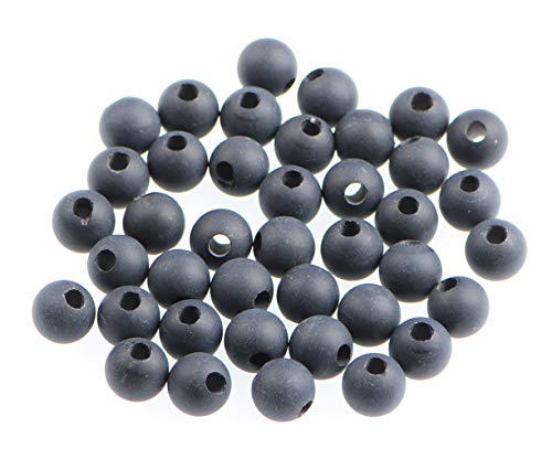 Natürliche Edelsteinperlen, 8 mm, rund, lose Perlen, großes Loch, 2,5 mm, 40 Stück (mattschwarzer Onyx) von KDLJFGSMF1