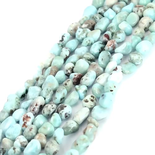 Natürliche Larimarsteinperlen, unregelmäßige Freiform, lose Edelsteinperlen für Schmuckherstellung, Armbänder, Halsketten, Ohrringe, 5–8 mm, 45 Stück von KDLJFGSMF1