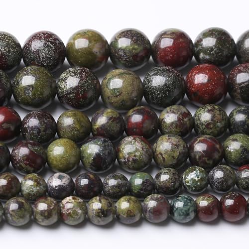 Natürlicher Drachenblutstein, rund, Kristall, Energie-Jade-Perlen für Schmuckherstellung, DIY, Armband, Halskette, 1 Strang, 39,4 cm, 31 Stück, 12 mm von KDLJFGSMF1