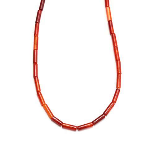 Naturstein-Röhrenperlen, 4 x 13 mm, roter Achat, Zylinder, lose Abstandshalter, Quarz-Edelsteinperlen für Schmuckherstellung, DIY, Armband, Halsketten von KDLJFGSMF1