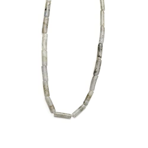Naturstein-Röhrenperlen, 4 x 13 mm, weißer Labradorit, Zylinder, lose Abstandshalter, Quarz-Edelsteinperlen für Schmuckherstellung, DIY, Armband, Halsketten von KDLJFGSMF1