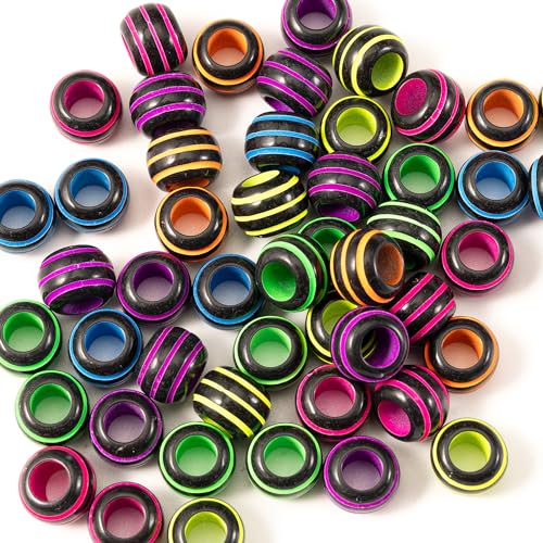 Regenbogen-Pony-Perlen aus Acryl-Kunststoff, 6 x 9 mm, für Freundschaftsarmbänder, Halsketten, Schmuckherstellung, Stifte, Haarflecht-Set, 1000 Stück (gemischt) von KDLJFGSMF1