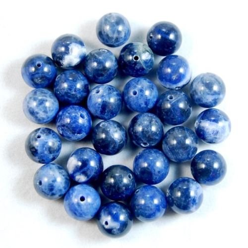 Runde Abstandshalter aus natürlichem Edelstein, lose Perlen, 12 mm, 30 Stück, Sodalith von KDLJFGSMF1