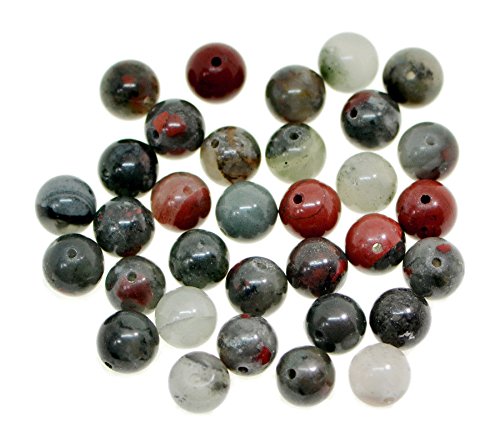 Runde Abstandshalter aus natürlichem Edelstein, lose Perlen, 6 mm, 100 Stück, Blutstein) von KDLJFGSMF1