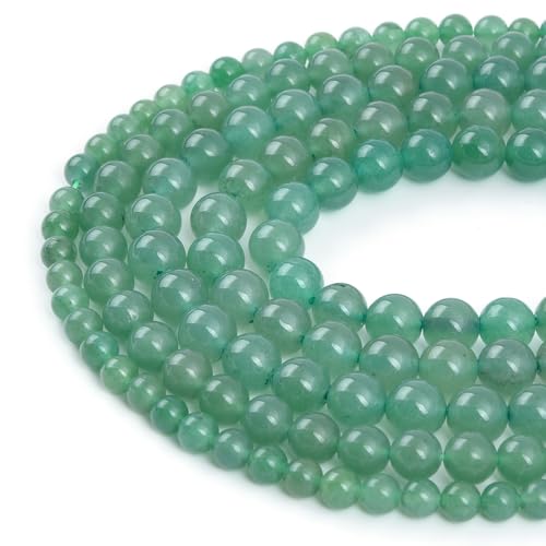 Wunderschöne grüne Aventurin-Perlen, lose Perlen, 6 mm, glatt, rund, ca. 38,1 cm, DIY-Armband, Halskette für Schmuckherstellung von KDLJFGSMF1