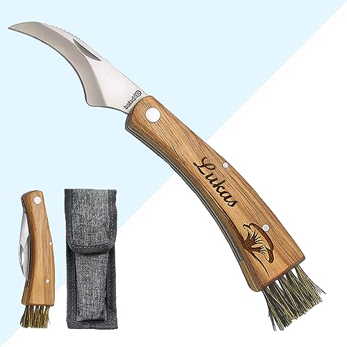 KDO MAGIC - Pilzmesser mit gravur - personalisierter holzgriff - Bürste, Lineal und integrierte Pinzette - Geschenk für Männer, Vatertag und Weihnachten KDO MAGIC - Pilzmesser mit gravur - personalisierter holzgriff - Bürste, Lineal und integrierte Pinzette - Geschenk für Männer, Vatertag und Weihnachten von KDO MAGIC