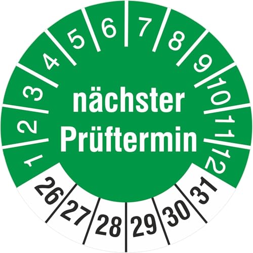 100 Stück Prüfplakette 18 mm nächster Prüftermin nächste Prüfung 2026-2031 Prüfetiketten 100 Stück Prüfplakette 18 mm nächster Prüftermin nächste Prüfung 2026-2031 Prüfetiketten von KDS