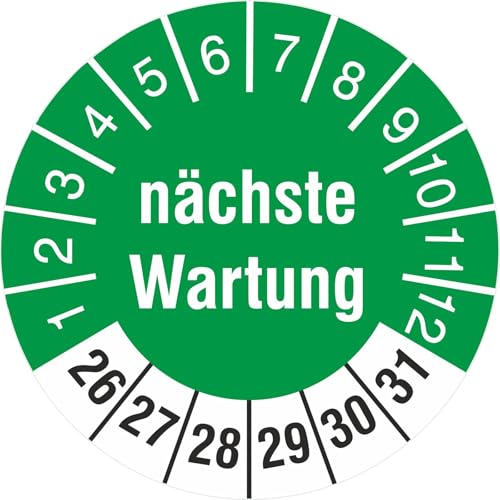 1000 Prüfplaketten nächste Wartung 30 mm Prüfetiketten 2026-2031 1000 Prüfplaketten nächste Wartung 30 mm Prüfetiketten 2026-2031 von KDS