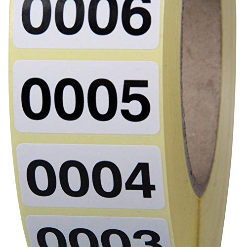 1000 Stück Etiketten leuchtendgrün fortlaufend nummeriert Haftpapier 38 x 23 mm von KDS