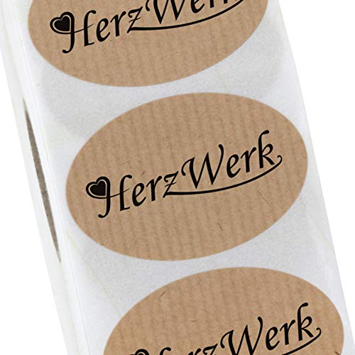 200 Stück Etiketten Aufkleber NATURAL braun mit Druck individuell 6 x 4 cm oval 200 Stück Etiketten Aufkleber NATURAL braun mit Druck individuell 6 x 4 cm oval von KDS