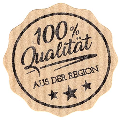 500 Etiketten Aufkleber Qualität aus der Region braun Natural Bois 35 mm von KDS