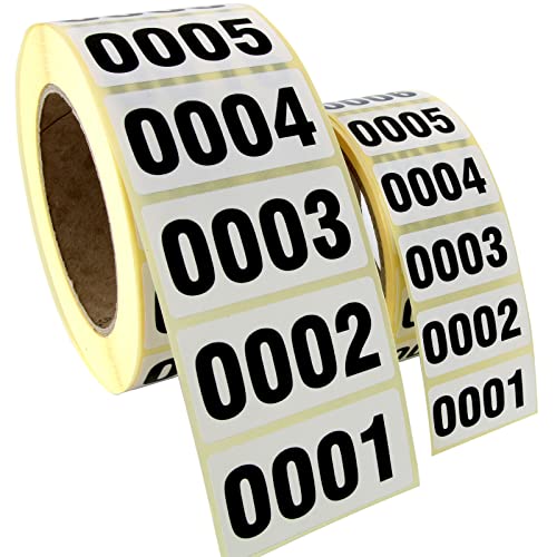 Fortlaufend nummerierte Etiketten Aufkleber Haftpapier weiß 60 x 30 mm (1000) von KDS