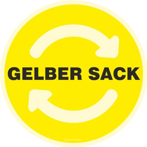 KDS Aufkleber GELBER SACK Mülltonne Abfall Recycling Wertstoffkennzeichnung 20 cm rund KDS Aufkleber GELBER SACK Mülltonne Abfall Recycling Wertstoffkennzeichnung 20 cm rund von KDS