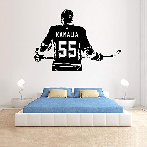 Hockey-Wandkunst – personalisierbarer Hockey-Aufkleber – Eishockey-Vinyl-Aufkleber – wählen Sie Namen und Jersey-Nummern – 82 x 57 cm. von KDSMFA