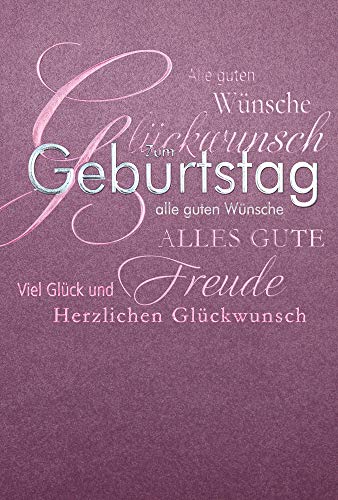 KE AV Premium Geburtstagskarten Set | Edle Glanz Karte mit Prägung | DIN B6 176x125mm | Inklusive Umschlag | Freude Geburtstagskarte | Motiv Klappkarte von KE