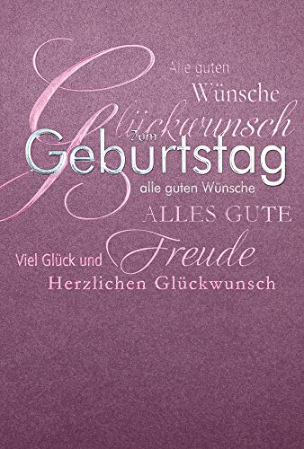 KE - Premium Geburtstagskarten Set | Edle Glanz Karte mit Prägung | DIN B6 176x125mm | Inklusive Umschlag | Freude Geburtstagskarte | Motiv Klappkarte von KE