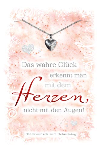 Geburtstagskarte | Geburtstagskarte inkl. Kette mit Anhänger | Karte zum Geburtstag | Karte Geburtstag im Set | Karte in Folie | DIN A6 | Klappkarte inkl. Umschlag | Motiv: Herzen Geburtstagskarte | Geburtstagskarte inkl. Kette mit Anhänger | Karte zum Geburtstag | Karte Geburtstag im Set | Karte in Folie | DIN A6 | Klappkarte inkl. Umschlag | Motiv: Herzen von KE