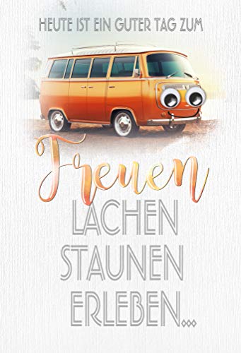 KE AV Humorvolle Geburtstagskarte mit Wackelaugen, B6 Format, Inklusive Umschlag, Klappkarte - Perfekt für einen unvergesslichen Geburtstag, Motiv: Bus KE AV Humorvolle Geburtstagskarte mit Wackelaugen, B6 Format, Inklusive Umschlag, Klappkarte - Perfekt für einen unvergesslichen Geburtstag, Motiv: Bus von KE
