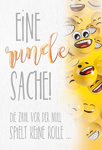 KE - Humorvolle Geburtstagskarte mit Wackelaugen, B6 Format, Inklusive Umschlag, Klappkarte - Perfekt für einen Lachgarantie Geburtstag, Motiv: Smiley von KE