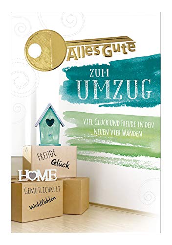 KE - Premium Umzugskarten Set, DIN A6 Klappkarten mit Umschlag, Glückwunsch zum Umzug, Prägekarte ohne Innentext, Verpackt in Folie, Motiv: Schlüssel KE - Premium Umzugskarten Set, DIN A6 Klappkarten mit Umschlag, Glückwunsch zum Umzug, Prägekarte ohne Innentext, Verpackt in Folie, Motiv: Schlüssel von KE