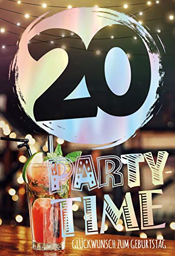 KE - 20. Geburtstagskarte, DIN B6 Klappkarte mit Umschlag, Party Time Motiv KE - 20. Geburtstagskarte, DIN B6 Klappkarte mit Umschlag, Party Time Motiv von KE
