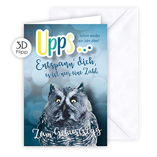 KE - Premium 3D Geburtstagskarte, Klappkarte DIN B6, Inklusive Umschlag, Geschenk für Eulenliebhaber, Motiv: Eule KE - Premium 3D Geburtstagskarte, Klappkarte DIN B6, Inklusive Umschlag, Geschenk für Eulenliebhaber, Motiv: Eule von KE