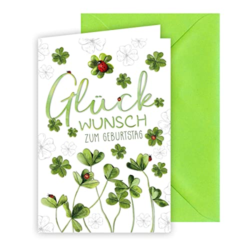 KE - Exklusive DIN B6 Geburtstagskarte, hochwertige Klappkarte inkl. Umschlag, perfekt für besondere Anlässe, Motiv: Glückskäfer KE - Exklusive DIN B6 Geburtstagskarte, hochwertige Klappkarte inkl. Umschlag, perfekt für besondere Anlässe, Motiv: Glückskäfer von KE
