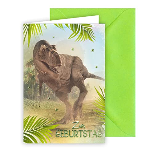 KE - Premium Geburtstagskarte für Kinder, DIN B6 Klappkarte inkl. Umschlag, Ideal für Dino-Liebhaber, Perfekt für besondere Anlässe - Motiv: Dino KE - Premium Geburtstagskarte für Kinder, DIN B6 Klappkarte inkl. Umschlag, Ideal für Dino-Liebhaber, Perfekt für besondere Anlässe - Motiv: Dino von KE