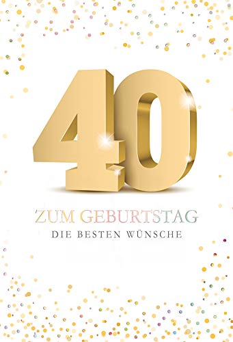 KE - Geburtstagskarte 40 - Geburtstagskarte - Format DIN B6 176 x 125 mm - Klappkarte inkl. Umschlag, Motiv Punkte KE - Geburtstagskarte 40 - Geburtstagskarte - Format DIN B6 176 x 125 mm - Klappkarte inkl. Umschlag, Motiv Punkte von KE