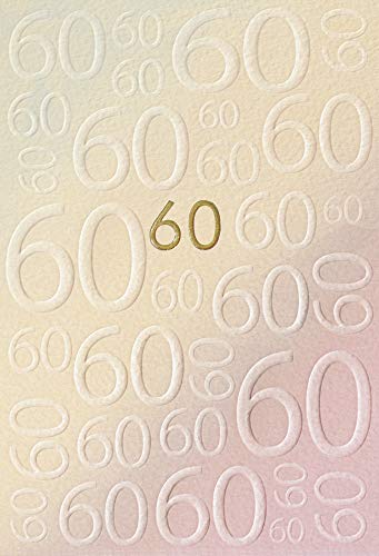 KE - 60. Geburtstagskarte, DIN B6 Klappkarte inkl. Umschlag, Premium Qualität, Ideal für besondere Anlässe, Motiv Beige von KE