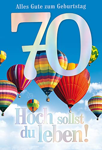 KE - 70. Geburtstagskarte, Premium Klappkarte DIN B6, Inklusive Umschlag, Geschenk für besondere Anlässe - Motiv Hoch von KE