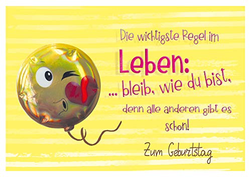 KE - Geburtstagskarte - lustige Geburtstagskarte mit 3D-Sticker - im Format DIN B6 176 x 125 mm - Klappkarte inkl. Umschlag - Motiv: Leben von KE