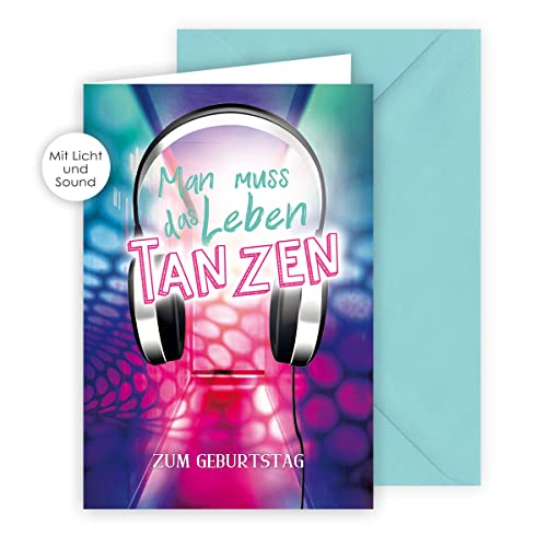 KE - Musikalische Geburtstagskarte mit Lichteffekten, Musikkarte, DIN B6 Klappkarte inklusive Umschlag, Geschenk für Musikliebhaber, Motiv: Kopfhörer KE - Musikalische Geburtstagskarte mit Lichteffekten, Musikkarte, DIN B6 Klappkarte inklusive Umschlag, Geschenk für Musikliebhaber, Motiv: Kopfhörer von KE