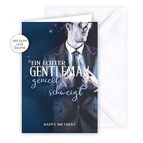KE - Musikalische Geburtstagskarte mit Licht, Musikkarte, DIN B6 Klappkarte inkl. Umschlag, Geschenk für Männer, Motiv: Mann KE - Musikalische Geburtstagskarte mit Licht, Musikkarte, DIN B6 Klappkarte inkl. Umschlag, Geschenk für Männer, Motiv: Mann von KE