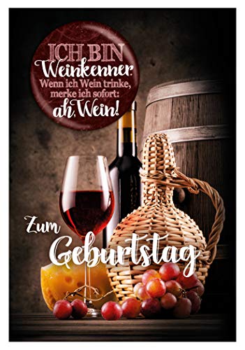 KE AV Exklusive B6 Geburtstagskarte mit Magnetbutton, Premium Klappkarte inkl. Umschlag, Geschenk - Motiv: Wein KE AV Exklusive B6 Geburtstagskarte mit Magnetbutton, Premium Klappkarte inkl. Umschlag, Geschenk - Motiv: Wein von KE