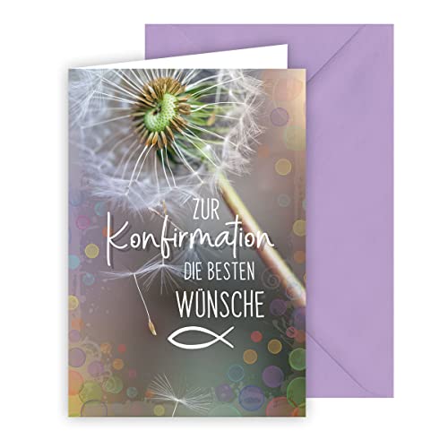 KE - Exklusive Konfirmationskarte mit Umschlag, Hochwertige Klappkarte im Din A6 Format, Perfekt für besondere Anlässe, Motiv: Pusteblume KE - Exklusive Konfirmationskarte mit Umschlag, Hochwertige Klappkarte im Din A6 Format, Perfekt für besondere Anlässe, Motiv: Pusteblume von KE