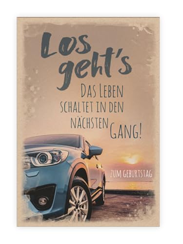 KE - Lustige Geburtstagskarte für Männer mit Spruch, DIN B6 Klappkarte, Inklusive Umschlag - Motiv: Auto KE - Lustige Geburtstagskarte für Männer mit Spruch, DIN B6 Klappkarte, Inklusive Umschlag - Motiv: Auto von KE