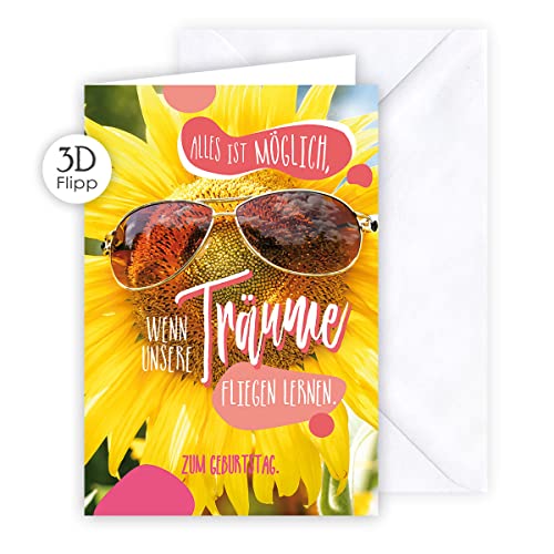 KE - Premium 3D Geburtstagskarte, DIN B6 Klappkarte inkl. Umschlag, Hochwertige und Einzigartige Sonnenblumen-Motiv Karte zum Geburtstag KE - Premium 3D Geburtstagskarte, DIN B6 Klappkarte inkl. Umschlag, Hochwertige und Einzigartige Sonnenblumen-Motiv Karte zum Geburtstag von KE