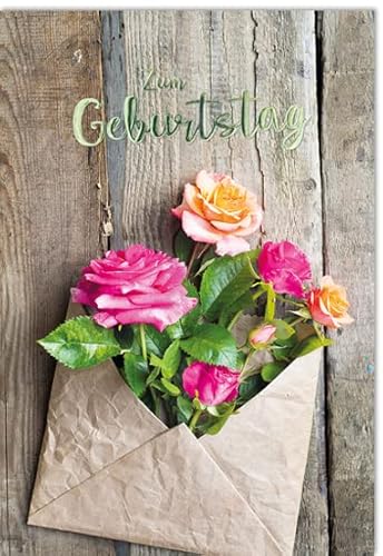 KE - Premium Geburtstagskarte mit Blumenmotiv, DIN B6 Format, Inklusive Umschlag, Hochwertige Klappkarte, Motiv: Umschlag KE - Premium Geburtstagskarte mit Blumenmotiv, DIN B6 Format, Inklusive Umschlag, Hochwertige Klappkarte, Motiv: Umschlag von KE