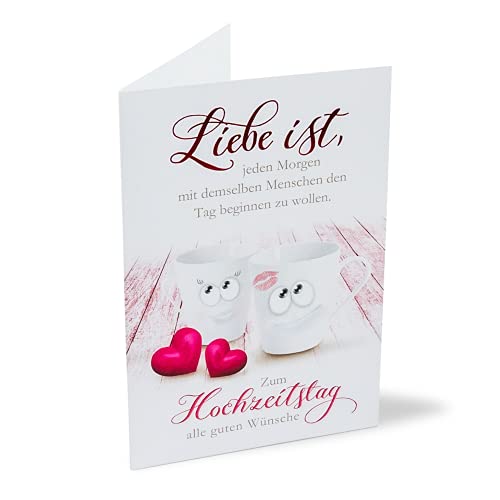 KE - Hochzeitstag Karte im Set, DIN A6 Klappkarten mit Umschlag, Ohne Innentext, in Folie verpackt - Motiv: Tassen (110 Zeichen) KE - Hochzeitstag Karte im Set, DIN A6 Klappkarten mit Umschlag, Ohne Innentext, in Folie verpackt - Motiv: Tassen (110 Zeichen) von KE