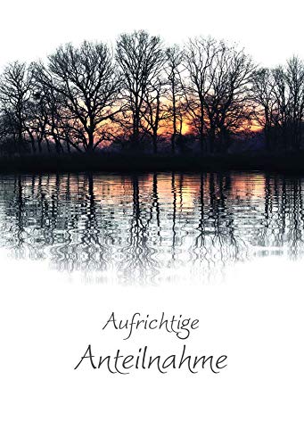 KE - Hochwertige Trauerkarten, Beileidskarten, Kondolenzkarten | Anteilnahme Ausdruck | DIN A6 Klappkarten mit Umschlag | Ohne Innentext | Motiv: Ufer von KE